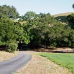 The bottom of the driveway of Oakdale Ranch Paso Robles vacation rental